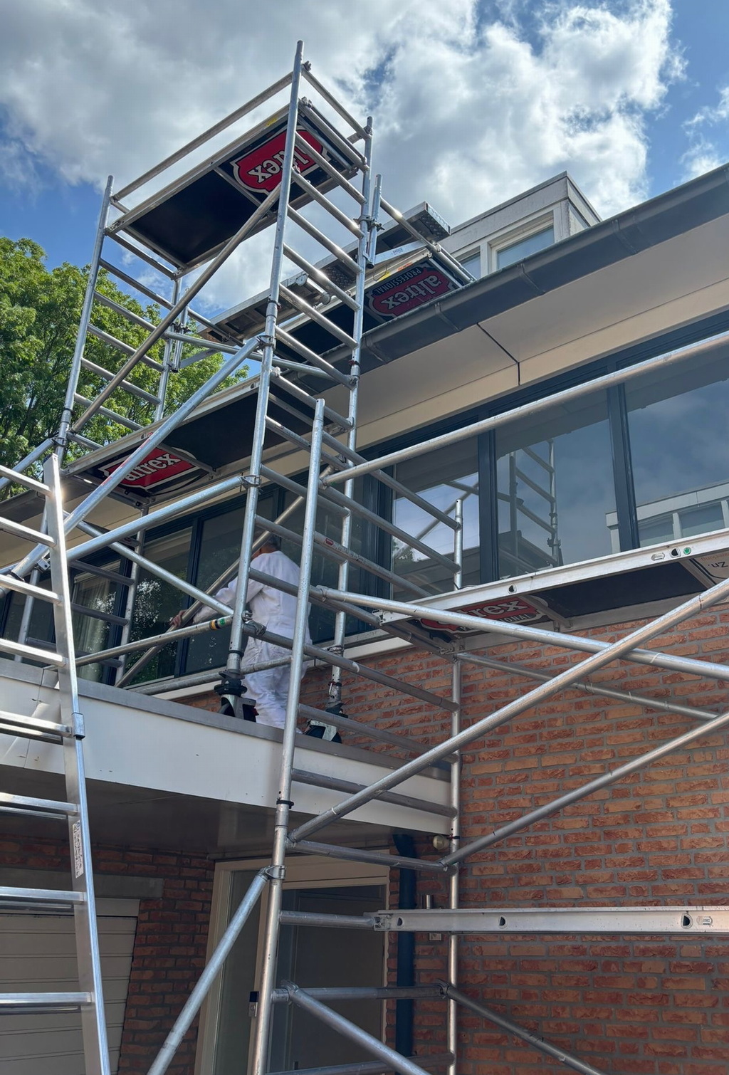 Kozijnen op de steiger